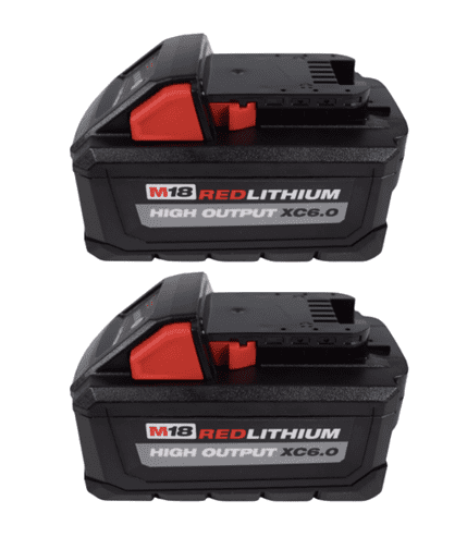 Milwaukee M18 REDLITHIUM HIGH OUTPUT XC 6.0 Ah Battery 2-Pack Starter Kit – Includes M18/M12 Charger, 50% More Power, Cooler Performance, 200+ Tool Compatibility  (Model 48-59-1862S)