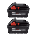 thumbnail image 2 of Milwaukee M18 REDLITHIUM HIGH OUTPUT XC 6.0 Ah Battery 2-Pack Starter Kit – Includes M18/M12 Charger, 50% More Power, Cooler Performance, 200+ Tool Compatibility  (Model 48-59-1862S), 2 of 5