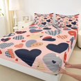 thumbnail image 3 of Feelyou Buffalo Love Heart Full Size Sheets, Dreamy Cartoon Bed Sheets, Modern Fashion Stripes Sheet Sets, Microfiber Bedroom Decor, 4pcs, 3 of 7