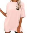 thumbnail image 2 of Homenesgenics Womens Tops under $5 Oversized T for Women Plus Size Slogan Graphic Drop Shoulder Short Sleeve Tops Summer Loose Pullover Tees, 2 of 6