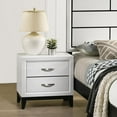 thumbnail image 6 of Roundhill Furniture Stout Contemporary 2-Drawer Metal Bar Pulls Wood Nightstand - White, 6 of 6