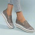 thumbnail image 6 of Fesfesfes Woman Shoes Round Toe Plus-size Flat Color-matching Rhinestones Slip-on Loafers 40(7.5), 6 of 6