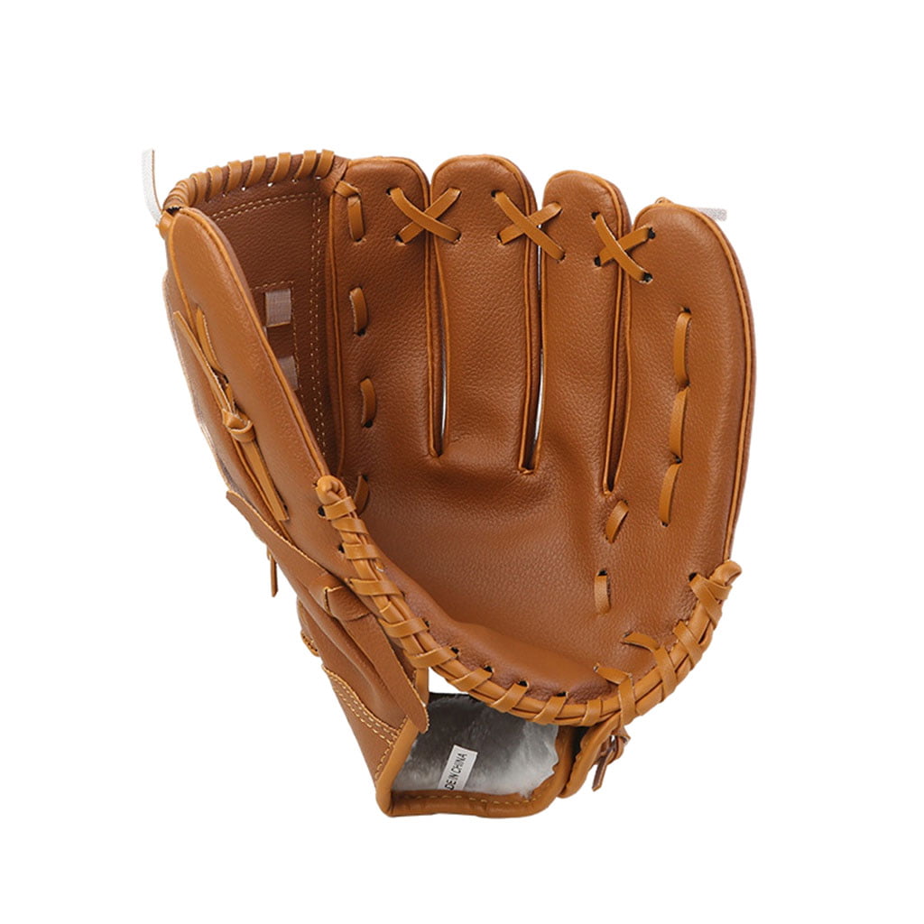 Brown Baseball Glove 9.5"/10.5"/11.5"/12.5" PU Leather for Left Hand Thrower 