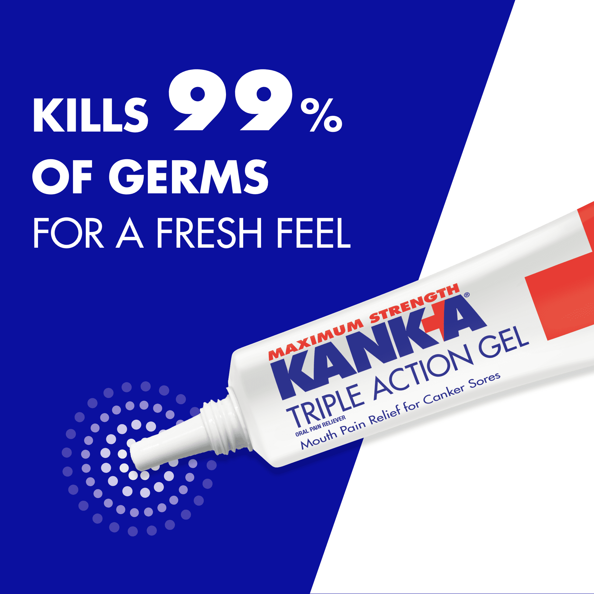 Kank-A Triple Action Maximum Strength Canker Sore Gel, Benzocaine Mint Flavor, 0.42 oz