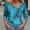 Blue, variant on Cuffed Sparkly Top Geometric Vintage Tees V-Neck Long Sleeve Tees
