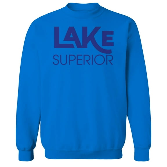 Lake Superior Humor Graphic Royal Men's Crewneck Sweatshirt