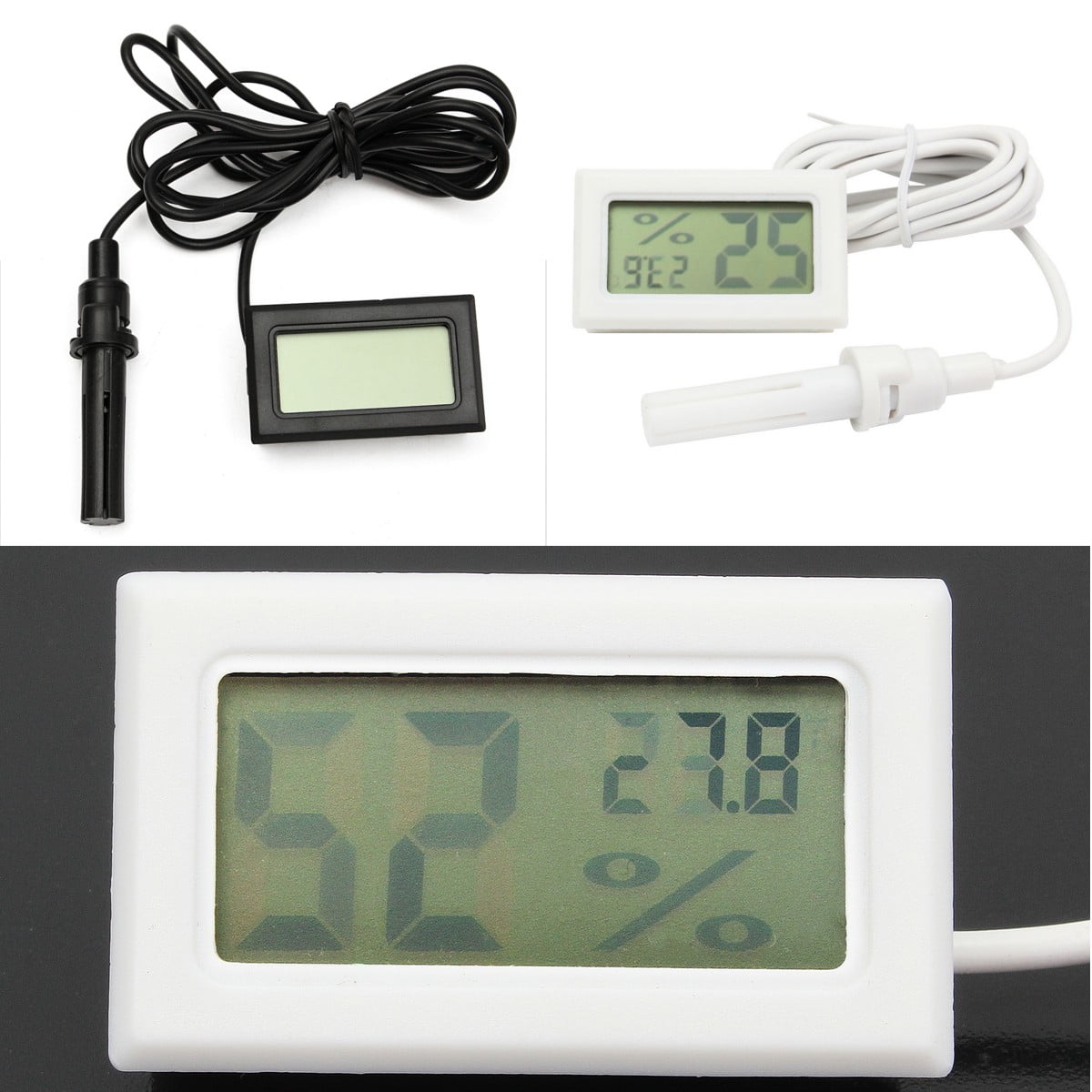 Digital LCD Thermometer Hygrometer Humidity Monitor Temperature Meter