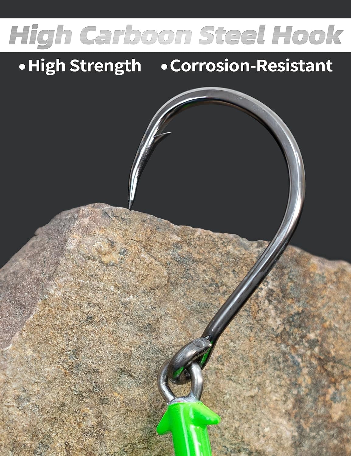 BLUEWING Big Game Jig Head with High Strength Stainless Steel Ball Bearing Swivel and High Carbon Steel Hook 1pc Saltwater Fishing Lures Lead Head Fishing Jig, Green 4oz