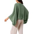 thumbnail image 2 of Women's Linen Cardigan Spring Summer 3/4 Sleeve Open Front Loose Cover Ups Lightweight Shrug L Army Green, 2 of 5