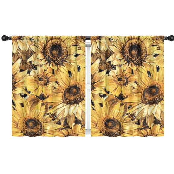 Blackout Kids Curtains,Sunflower Childrens Insulated Curtains Set Of 2,Bedroom Essentials,Toddler Room Decor 42x54in(106x137cm)