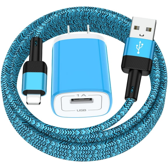 Zacenei iPhone Charger,1Pack USB Charger Block,1Pack iPhone Charging Cable 6ft,USB Wall Charger Power Adapter Plug USB Charger Cable Cord 6ft Compatible for iPhone 14 13 12 11 Fast Charging Block