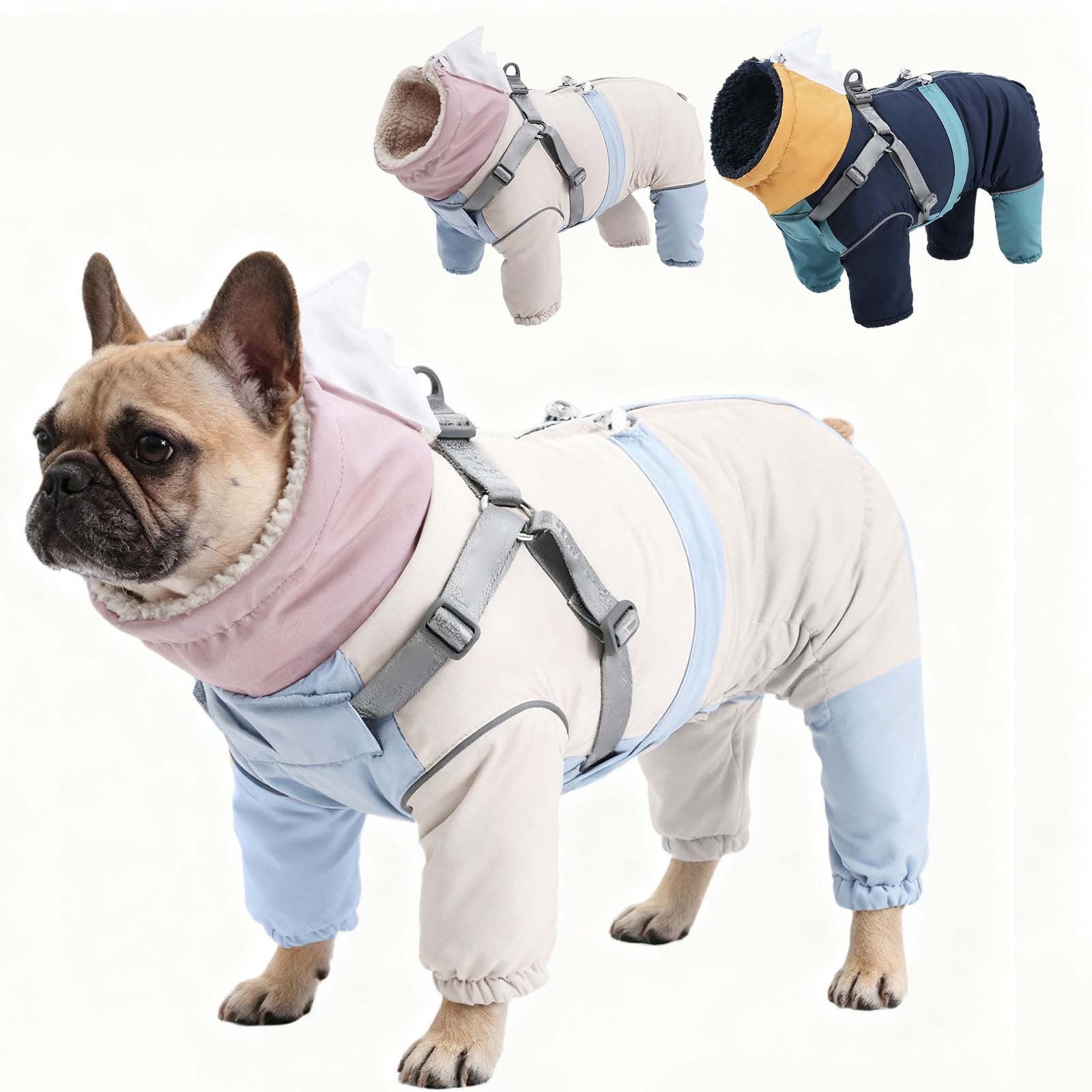 Winter Dog Snowsuit With Integrated Harness Full Body Lined Reflective Insulated Jumpsuit For Outdoor Adventures And Cold Climate