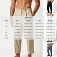 thumbnail image 3 of Guluxicc Men's Cotton Dress Pants with Pockets Button Front Loose Long Straight Leg Trousers for Summer Golf Wear Business Casual Outfits, 3 of 5