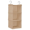 thumbnail image 1 of Organizador de ropa colgante Toystoory de lino y algodón estante plegable 3 capas Beige, 1 of 6
