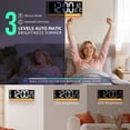 thumbnail image 4 of 16.5" Large Digital Wall Clock with Remote Control, Auto-Dimming LED Display with Date Temp, Big Number Wall Mount Decor Clock for Seniors, Classroom, Dorm, Home, Office, Gym White, 4 of 6