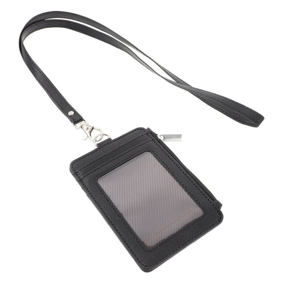 unbranded  Cards Holders with Lanyard Sticker Cover Para Work Student Black