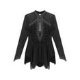 thumbnail image 7 of Aislor Women's Figure Ice Skating Layered Hollow Back Gymnastic Leotard Roller Skating Performance Dress Black XXL, 7 of 7
