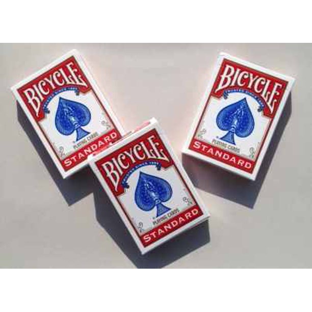 Standard Bicycle Rider Back Poker Playing Cards 3 Decks (Red