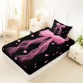 thumbnail image 4 of Erosebridal Princess Ribbon Bowknot Twin Sheet Sets 3pcs for Kids Girls,Love Heart Bedding for Teens,Microfiber Bedroom Decor, 4 of 5