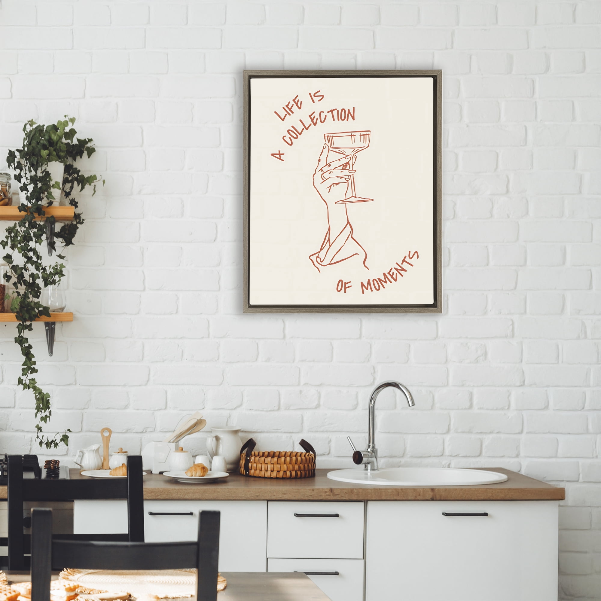 Stupell Industries Life Is A Collection of Moments Toast Brown Framed Floater Canvas Wall Art, design by The Prints Vibe