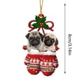 thumbnail image 3 of TIELUTT Sleeping Dog Christmas Hat Car Accessories Christmas Tree Charms Lighted Bows outside Car Partition Acrylic String Beads for Decorations Car Decorating Christmas Wire Glass Vase, 3 of 3
