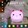thumbnail image 3 of 1 pieza de luz de noche de gato suave para niños, lámpara de silicona para guardería, luz de noche de animales recargable por USB para dormitorio, linda luz de noche para habitación de niños JAMW  Sencillez, 3 of 5