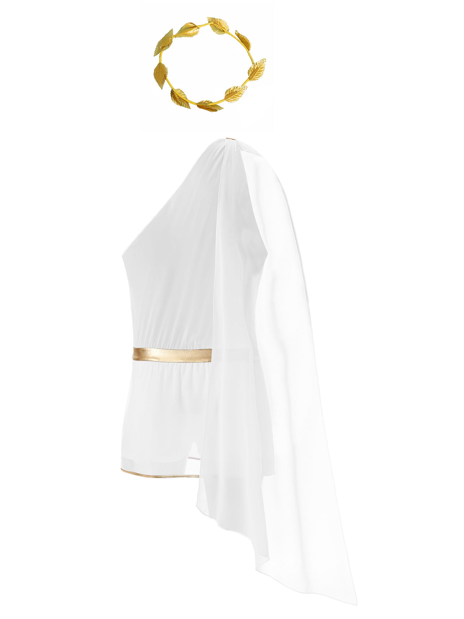 Eandarui Men's Greek Toga Costume Sets Adult Classic Toga Cosplay Roman Costume with Gold Laurel White L