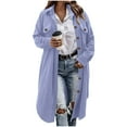 thumbnail image 2 of Homenesgenics Jackets for Women Plus Size Women's Fashion Casual Printing Hooded Button Long Sleeves Cardigan Coat Tops Black*Friday/Cyber*Monday Purple XXL, 2 of 9