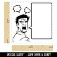 thumbnail image 2 of Angry Manga Man With Empty Speech Bubble Self-Inking Rubber Stamp Ink Stamper - Yellow Ink - Small 1 Inch, 2 of 7
