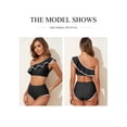 thumbnail image 5 of Eytino Womens High Waisted Bikini Sets One Shoulder Swimsuits for Women Color Block Trim Ruffle Hem Bathing Suit Two Piece Swimsuit Swimwear Black M, 5 of 7
