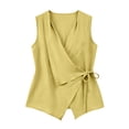 thumbnail image 5 of Aezemi Women's Wrap Sleeveless Tank Tops, Ruched V Neck Tie Waist Blouses, Casual Summer Boho Beach Vacation Tanks, 5 of 6