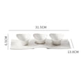 thumbnail image 2 of White Porcelain Condiment Dish Household Ceramic Salad Dressing Bowl Dish Creative Tableware Three Compartments Snack Plate, 2 of 7