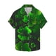 thumbnail image 2 of Ceisia Men's St. Patrick's Day Bubble Glow Four-Leaf Clover Print Short Sleeve Turndown Collar Stretch Casual Shirt Black XL Gifts, 2 of 5