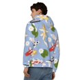 thumbnail image 4 of Zufioo Colorful Koi Fish Print Men's Hooded Cardigan, Zip-up Long-Sleeved Sweatshirt Jacket Sportswear-Large, 4 of 5