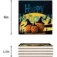 thumbnail image 3 of FMSHPON Halloween Pumpkin Light Set of 4 Coaster for Drinks, Absorbent Ceramic Stone Coasters Cup Mat with Cork Base for Home Kitchen Room Coffee Table Bar Decor, 3 of 4