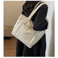 thumbnail image 4 of Large Capacity Nylon Tote Bag, Waterproof Crossbody Shoulder Bag, Solid Color Casual Daily Bag, Durable Canvas Handbag for Laptop, Lightweight Travel Work Commuter Bag, Multi-Purpose Organizer Tote, 4 of 7