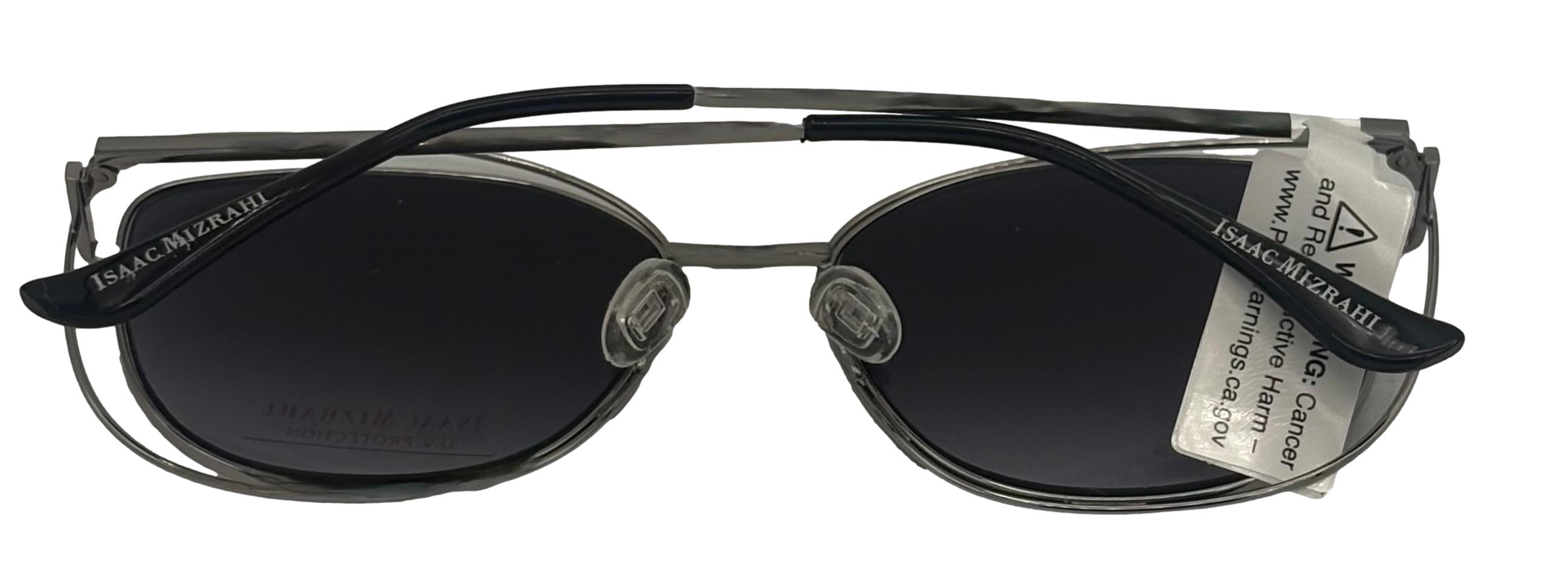 Isaac Mizrahi Womensl Gunmetal Square Open Front Metal Sunglass