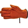 thumbnail image 3 of G & F Split Cowhide Leather Gloves with Ball and Tape, Straight Thumb, Large, 3 Pairs Brown, 3 of 5