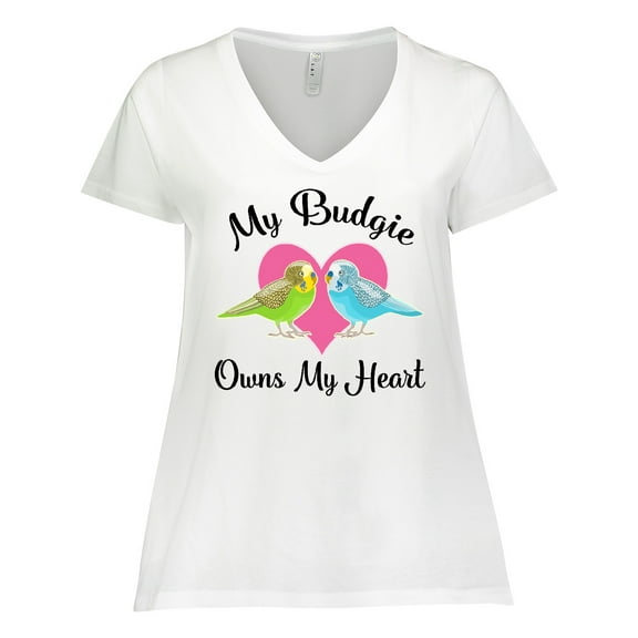 Inktastic Budgie Parakeet Budgerigar Pet Women's Plus Size V-Neck T-Shirt