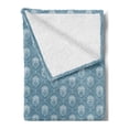 thumbnail image 2 of Skull Soft Flannel Fleece Blanket, Smiling Mexican Sugar Skull Calavera Art Along Ethnical Ornaments Illustration, Cozy Plush for Indoor and Outdoor Use, 50" x 60", Blue Grey White, by Ambesonne, 2 of 5
