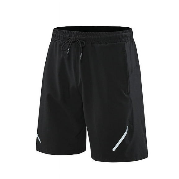 hoksml Men's Outdoor Athletic Shorts Solid Color Polyester Sports Fitness Running Shorts Elastic Waist Drawstring Quick Dry Stretch Short