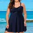 thumbnail image 3 of Akiihool Womens Swimsuits Two Piece Tankini Swimsuits Swim Tops with Boyshort Bathing Suits(Dark Blue,XXL), 3 of 5