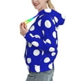 thumbnail image 2 of Sikiie Blue And White Polka Dot Women's Casual Hoodies Long Sleeve Lightweight Pullover Tops Loose Sweatshirt-Large, 2 of 7