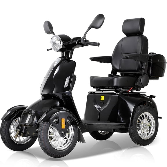 QEEKA Heavy-Duty All Terrain 4-Wheel Mobility Scooter, Black, 500 lb Limit