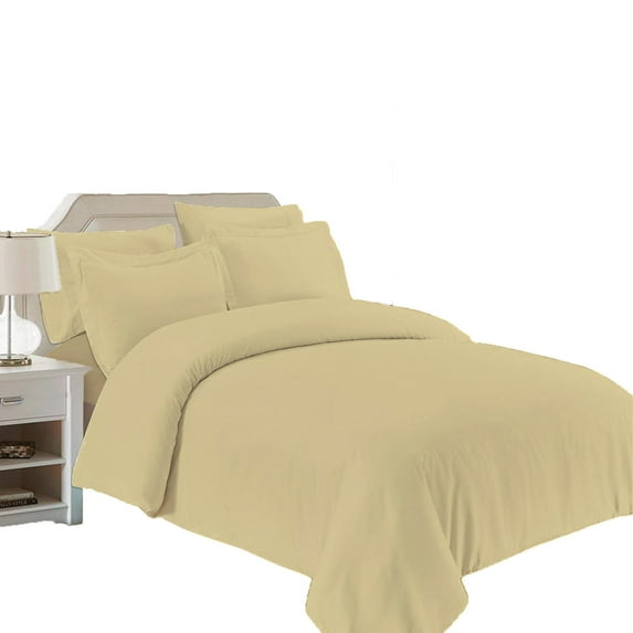 100% Egyptian Cotton 5PCs Duvet Set - Solid (Taupe, Oversize King)