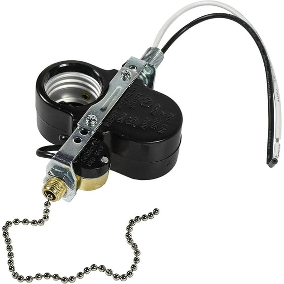 HQRP 2-Light Socket Switch Compatible with Hunter, Casablanca, Hampton Bay, Harbor Breeze, Westinghouse Ceiling Fan Pull Chain E26 E27 Lamp Light Holder