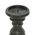 thumbnail image 6 of DecMode 3 Candle Black Mango Wood Distressed Turned Pillar Candle Holder, Set of 3, 6 of 12