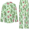 thumbnail image 5 of Top-kevin Wine Glasses Hearts Music Stars Women's Long-Sleeve Shirt And Full-Length Bottom Pajama Set, 5 of 12