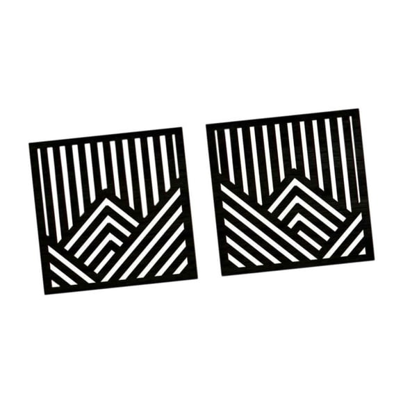 Elodie 2 Pieces Geometric Wood Wall Art Wood Abstract Wall Panels for Cafe Entryway black