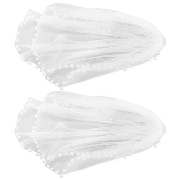 COMPUKAS Bridal Tulle Cape White Mesh Elegant Design Detachable for Wedding Dresses